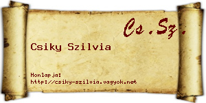 Csiky Szilvia névjegykártya